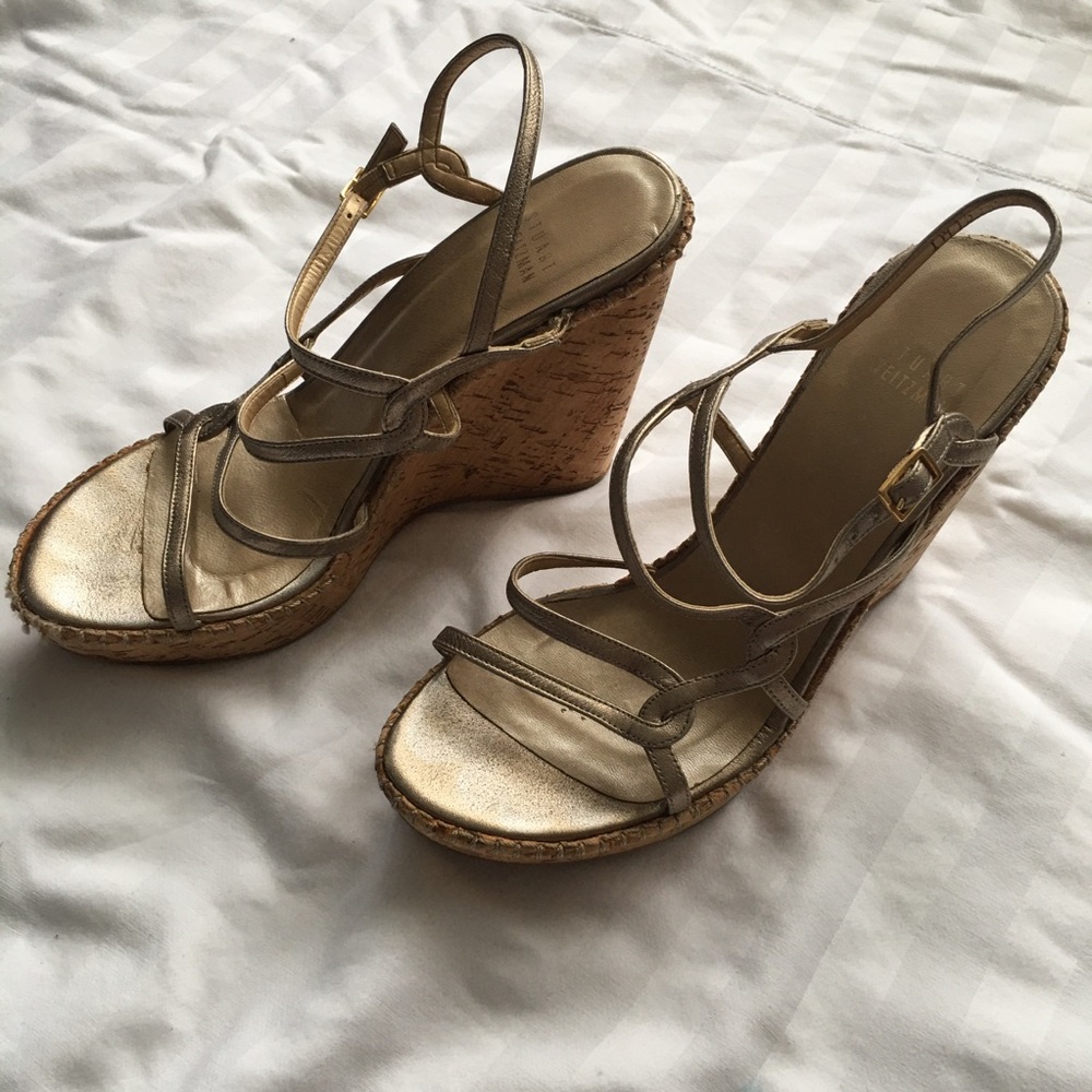 Stuart Weitzman Cork Platform Sandals